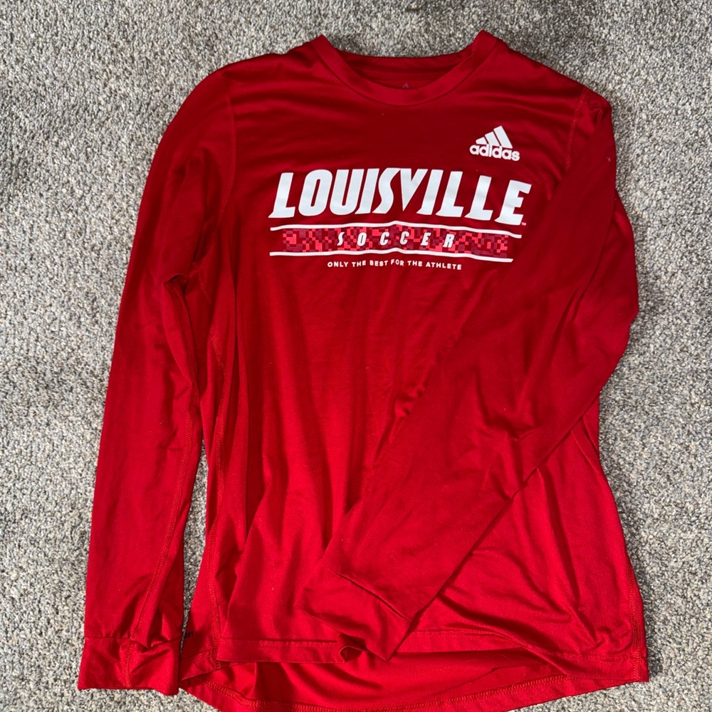 Adidas Red Louisville Soccer Long Sleeve Shirt